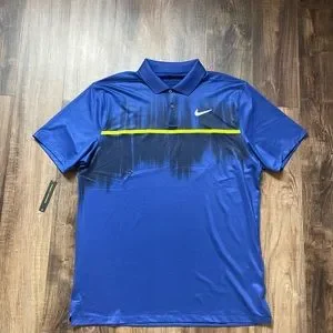 Nike Shirts Dry Vapor Fog Print Polo Deep Royal Blue Size